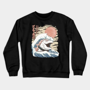 godzilla sushi off kanagawa Crewneck Sweatshirt